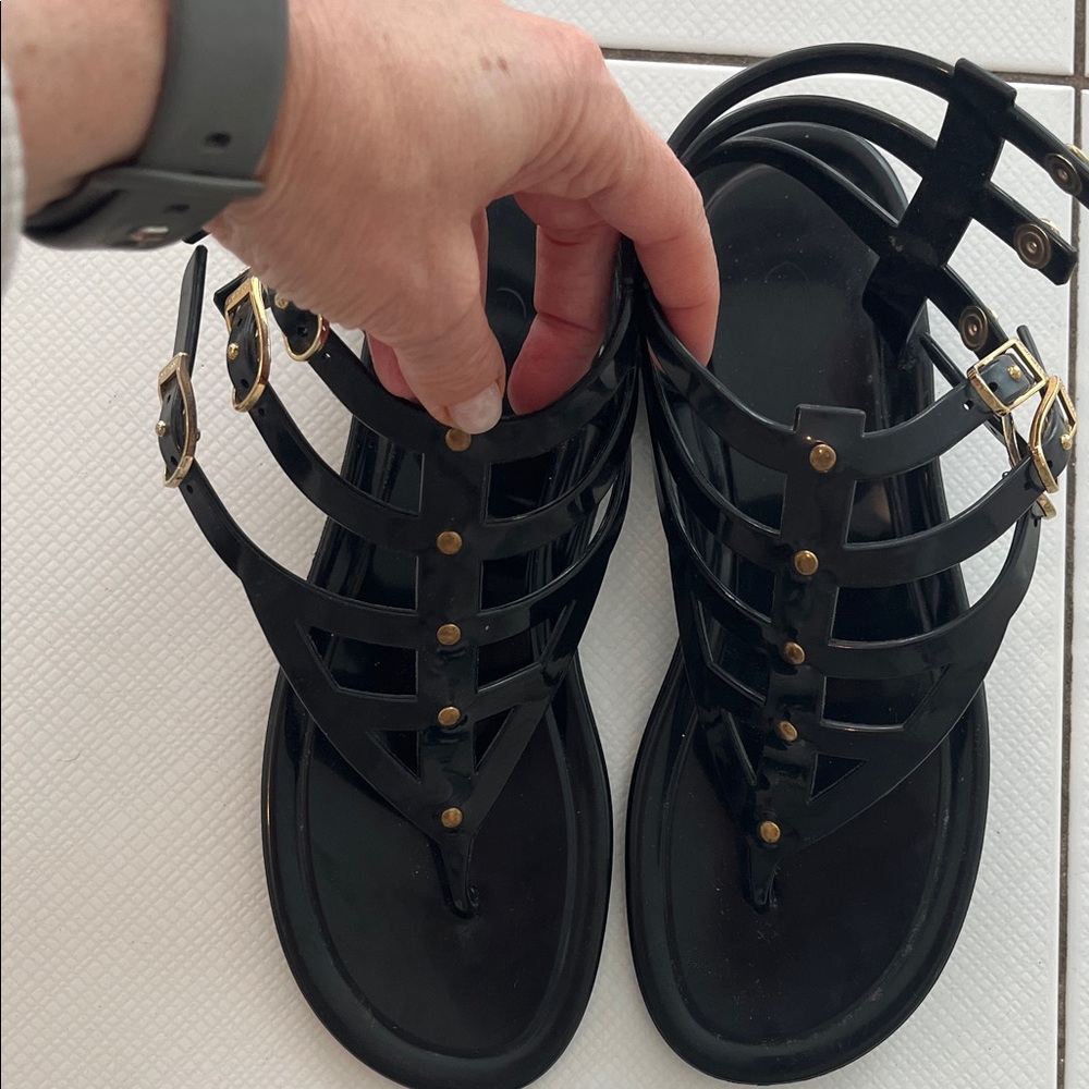 Jimmy Choo Black gladiator jelly Sandals